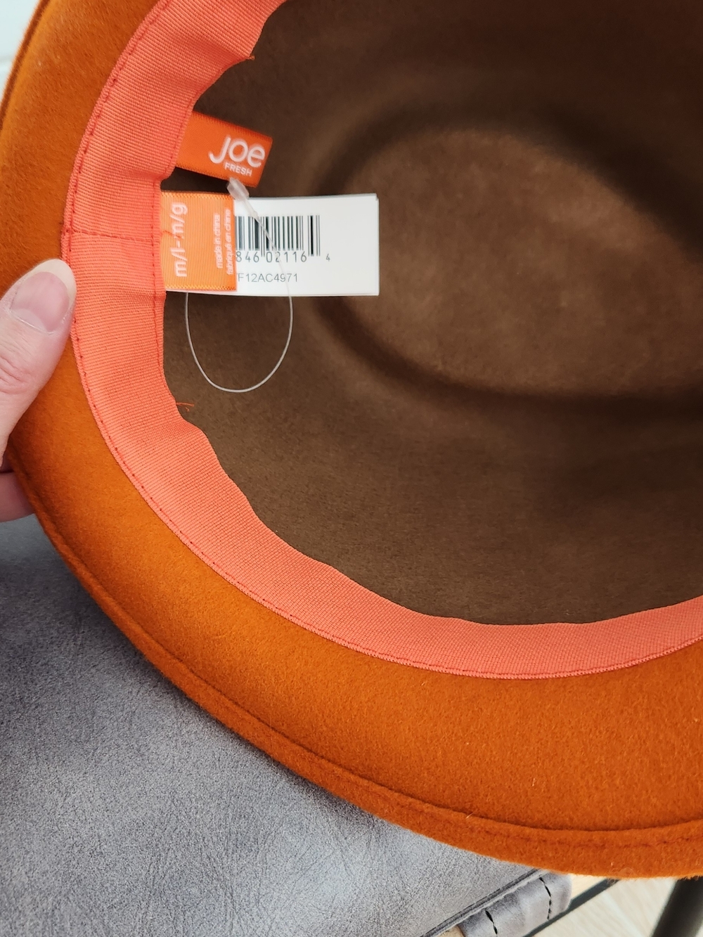 fresh Orange and Brown Felt Fedora Hat - Picture 2 of 3